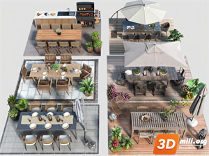 Outdoor Dining Table Skp Files 
